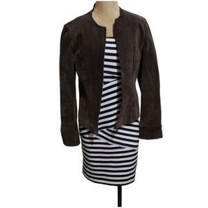 Vintage Max USA Brown Suede Leather Crop Jacket Size Small